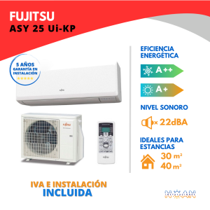 Aire acondicionado Fujitsu 1x1 ASY 25 Ui-KP